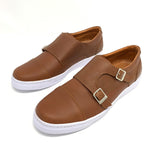 Cognac Double Monk Strap Sneakers