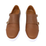 Cognac Double Monk Strap Sneakers