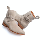 Gris Pardo Distressed Jodhpur Boots