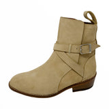 Sand Jodhpur Boot with Cuban Heel Size 6